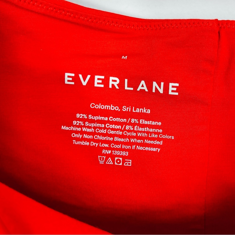 EVERLANE The Off the Shoulder Bodysuit In Scarlet Red NWT Thong  M - Picture 6 of 10